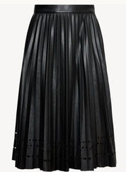 ALANA SKIRT IN BLACK VEGAN LEATHER