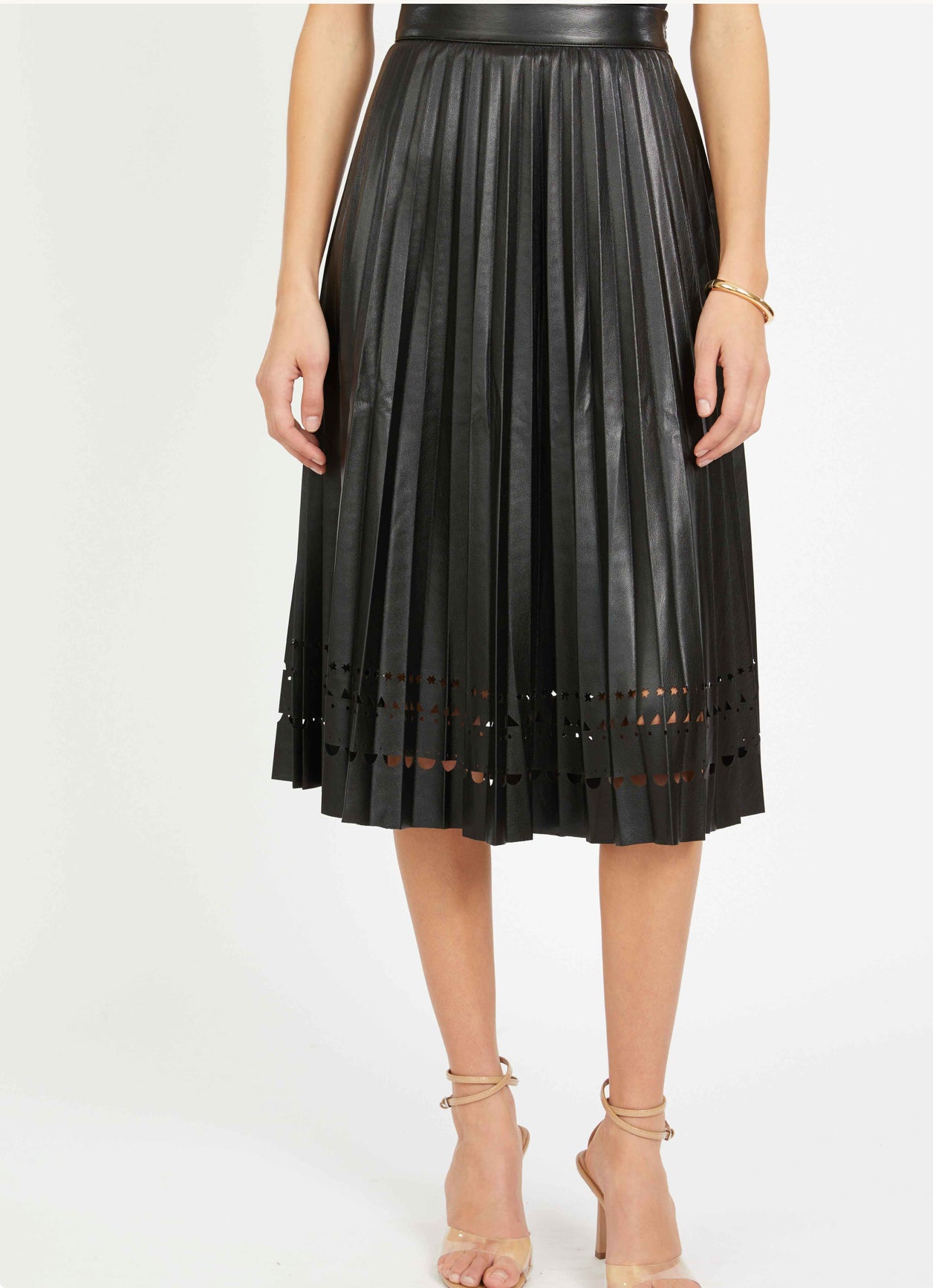 ALANA SKIRT IN BLACK VEGAN LEATHER
