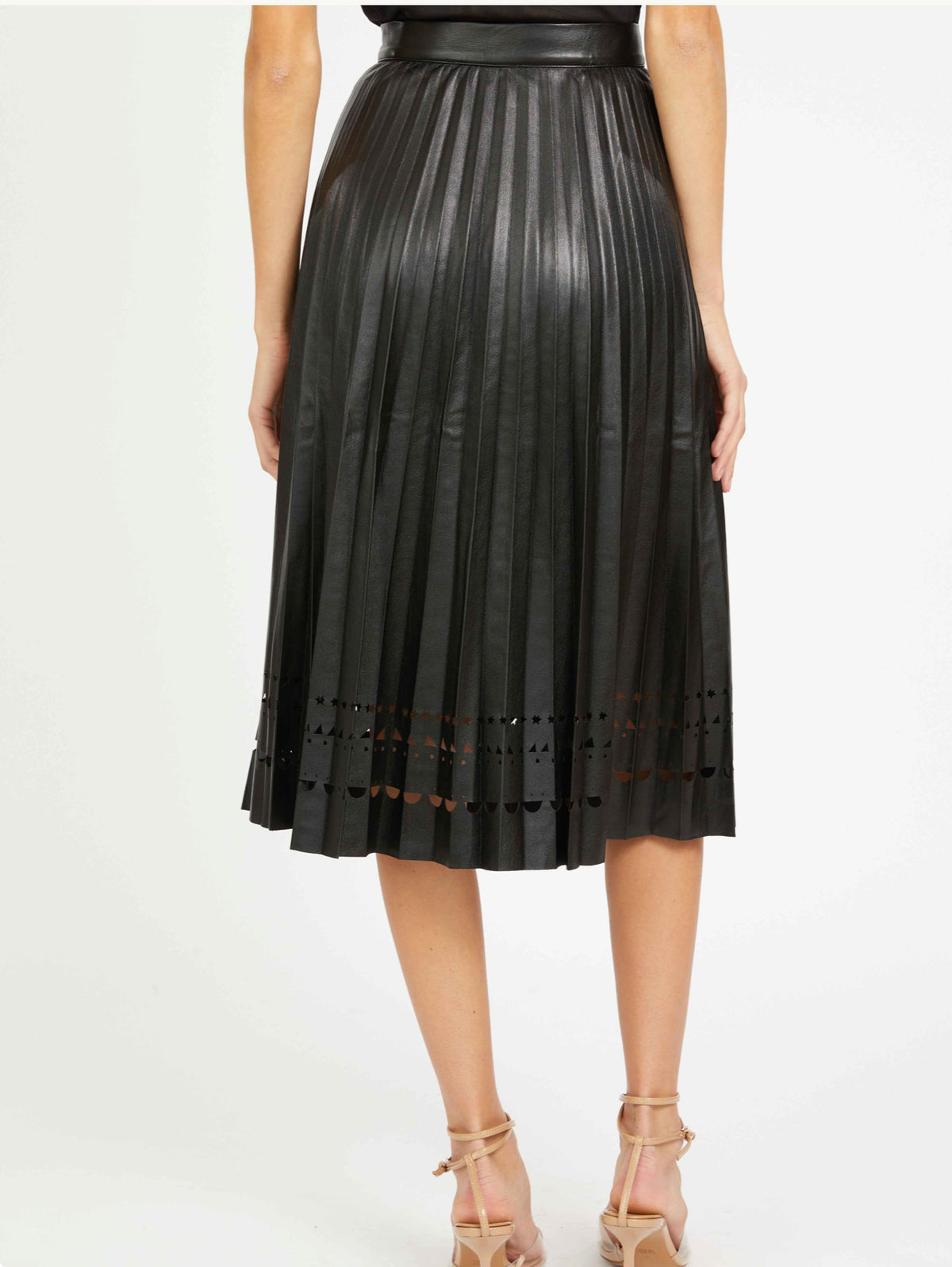 ALANA SKIRT IN BLACK VEGAN LEATHER