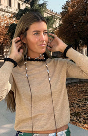 KNITWEAR JERSEY VOLANTES BEIGE BLACK