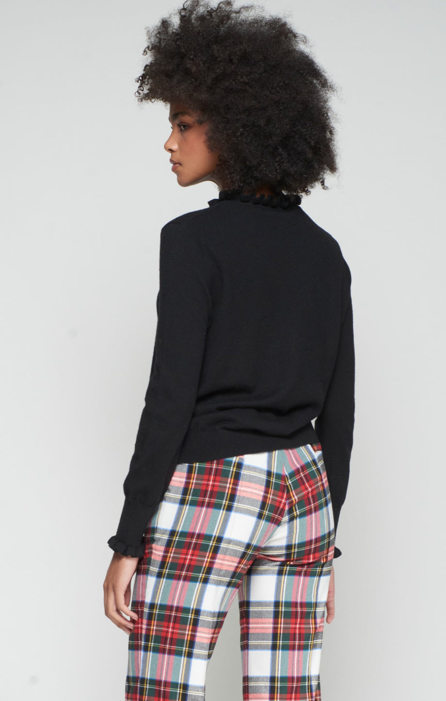 KNITWEAR JERSEY VOLANTES BEIGE BLACK