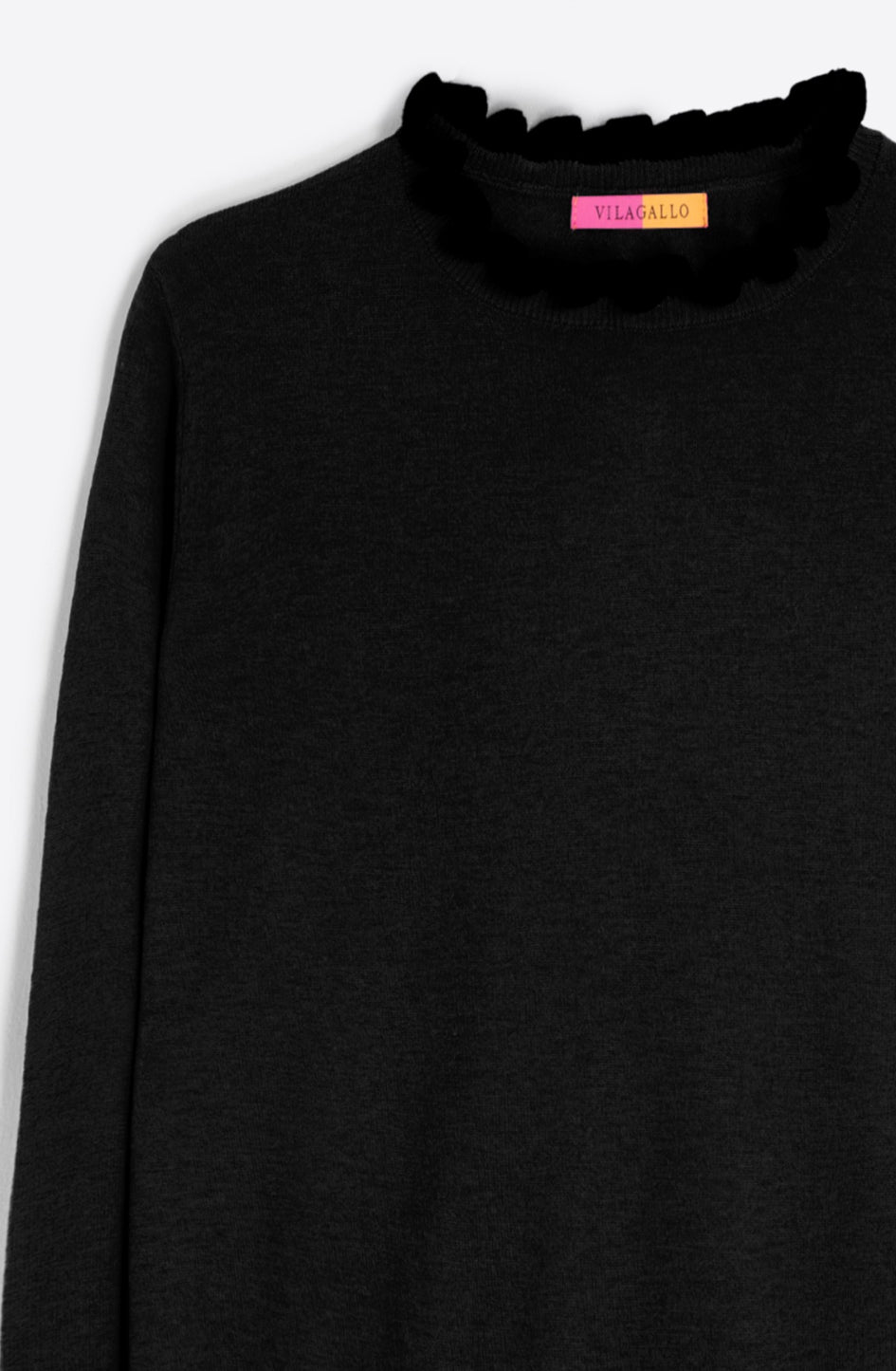 KNITWEAR JERSEY VOLANTES BEIGE BLACK