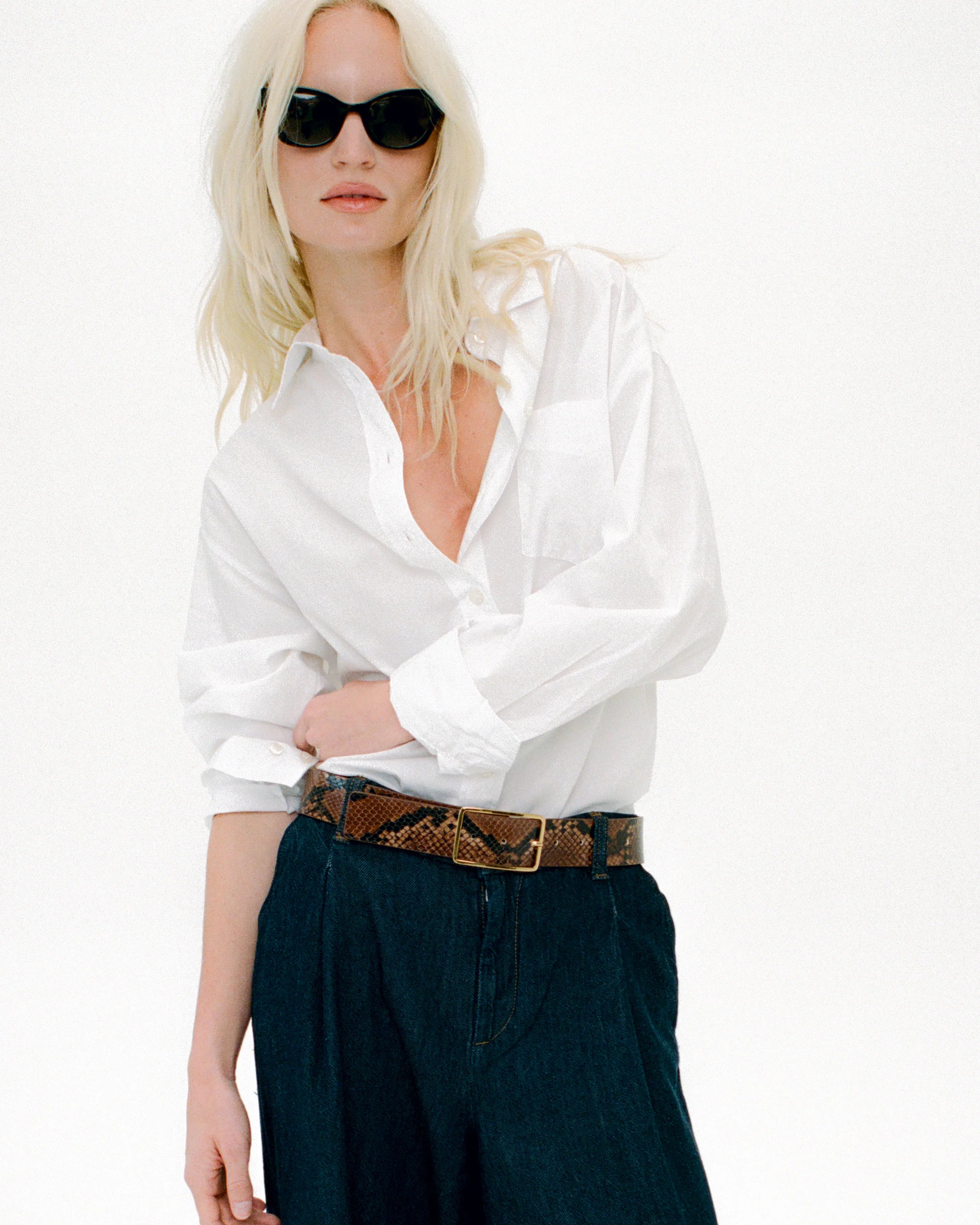 MILLA PYTHON LEATHER BELT