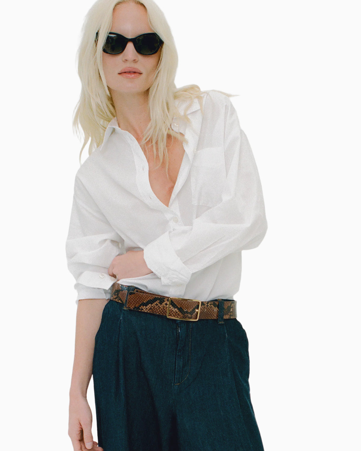 MILLA PYTHON LEATHER BELT