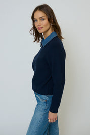 DASH DENIM COLLAR PULLOVER
