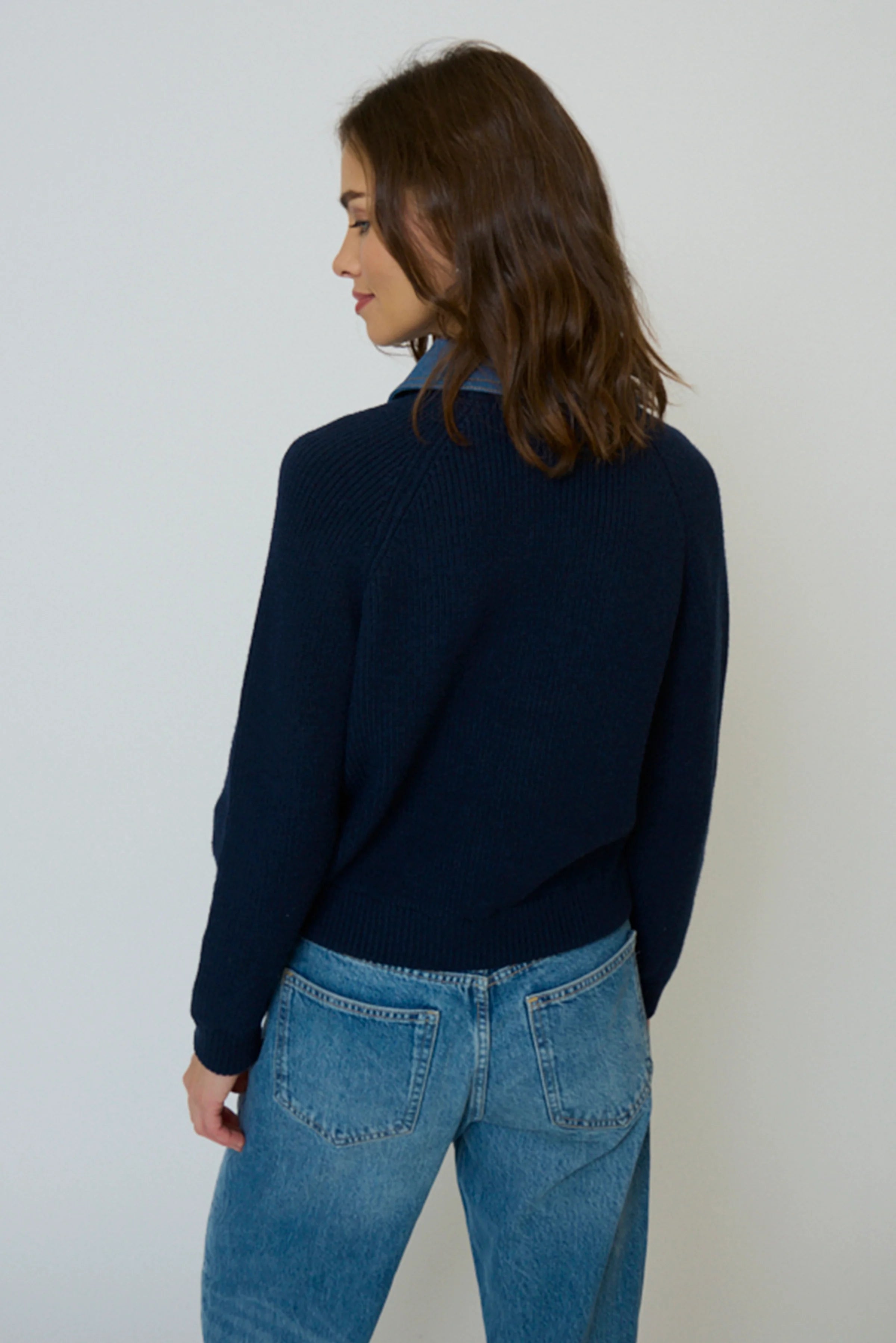 DASH DENIM COLLAR PULLOVER