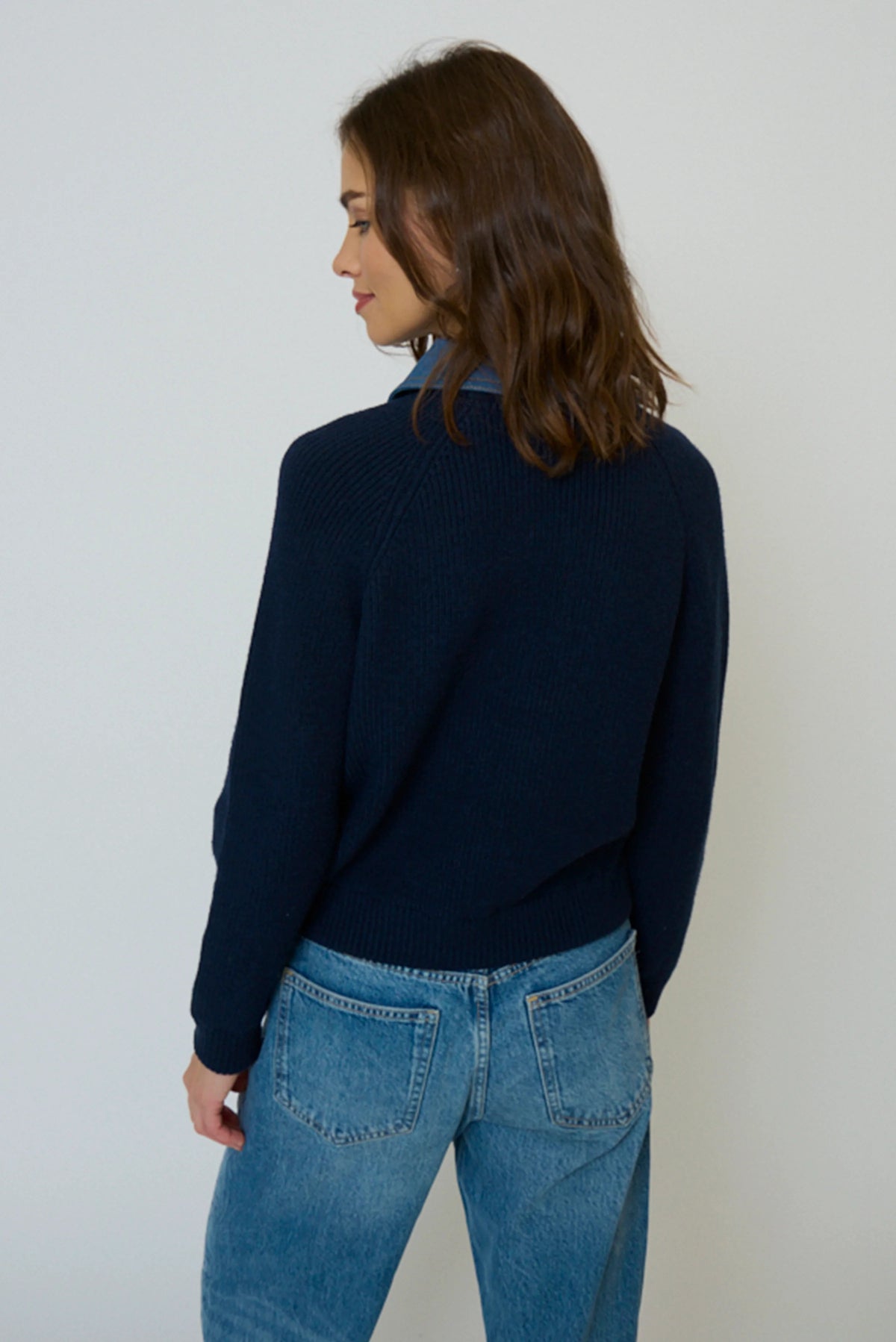DASH DENIM COLLAR PULLOVER