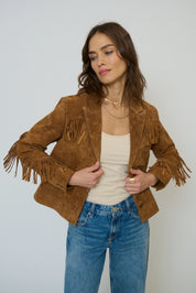 ATLAS GENUINE SUEDE FRINGE BLAZER