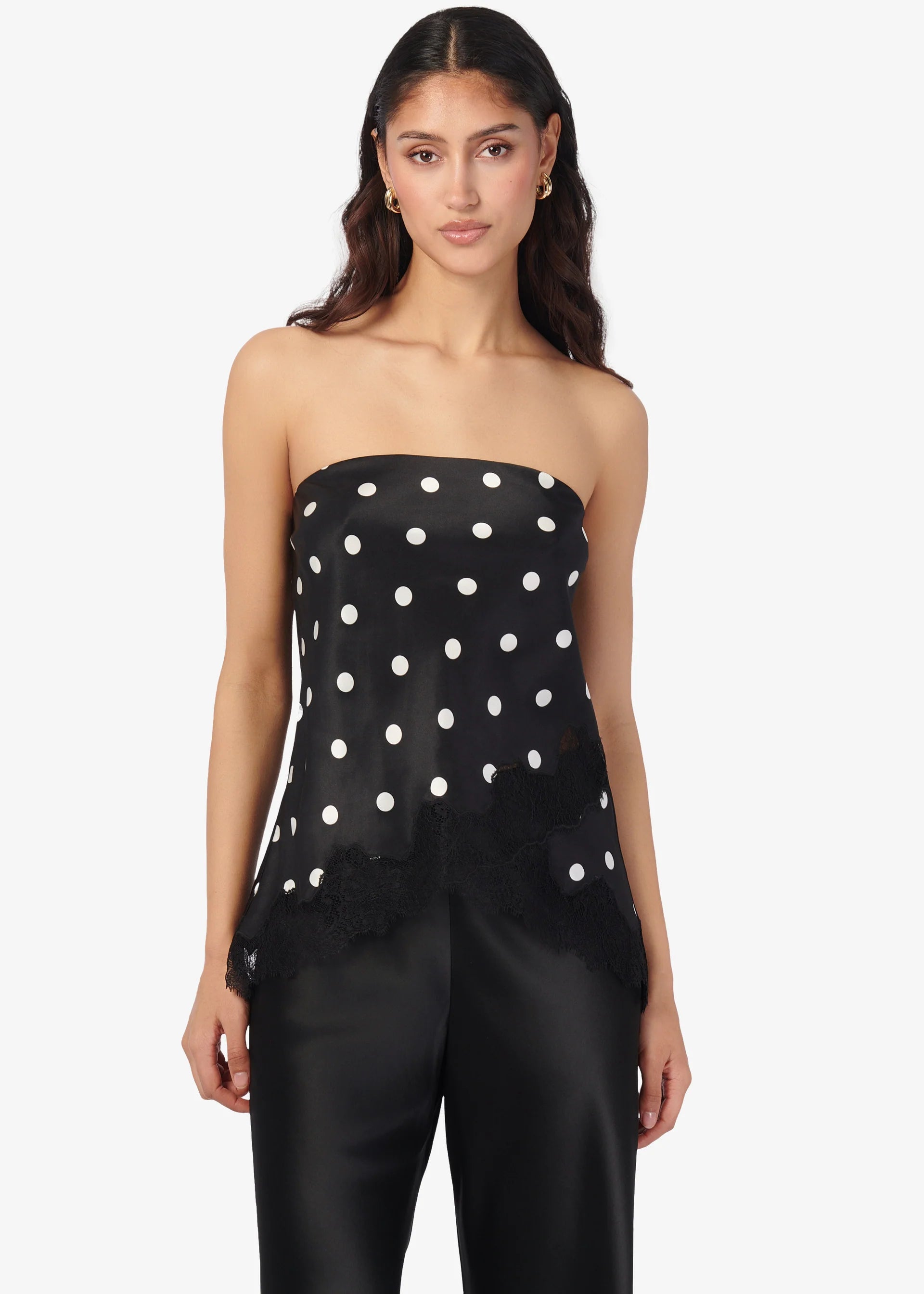 ODESSA STRAPLESS CAMISOLE POLKA-DOT
