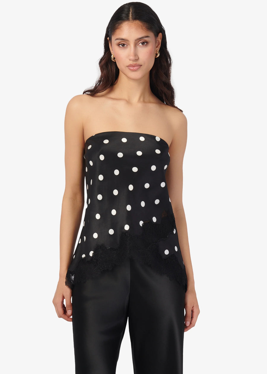ODESSA STRAPLESS CAMISOLE POLKA-DOT