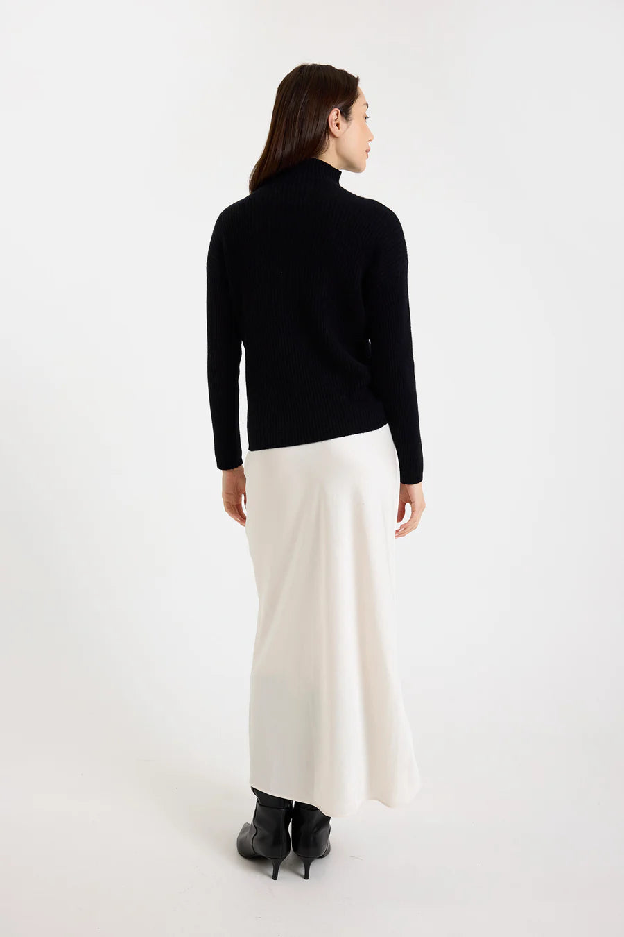 BRODIE RUCHED HIGH NECK SHIRT