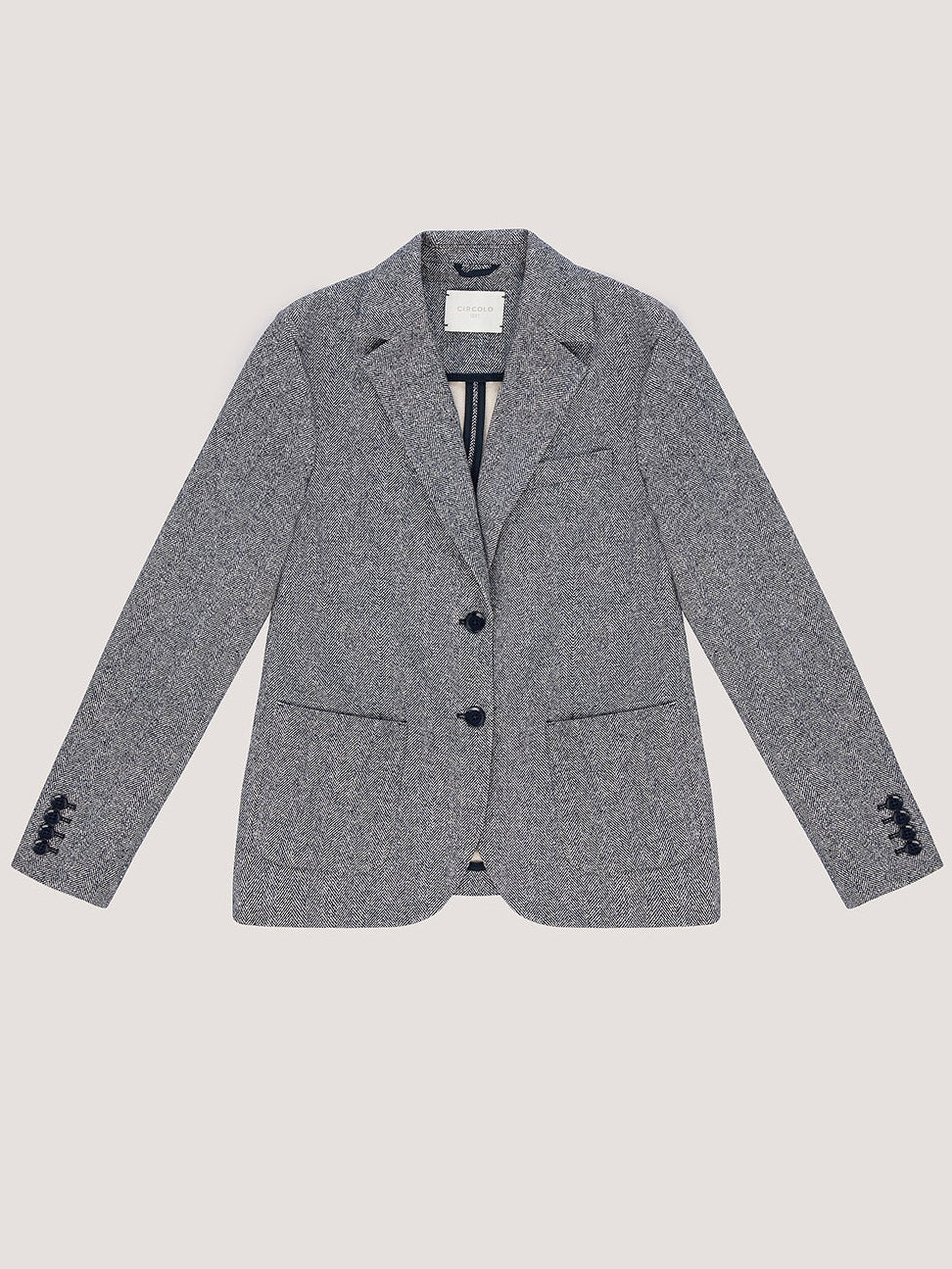 HERRINGBONE SLIM FIT JACKET | Nero