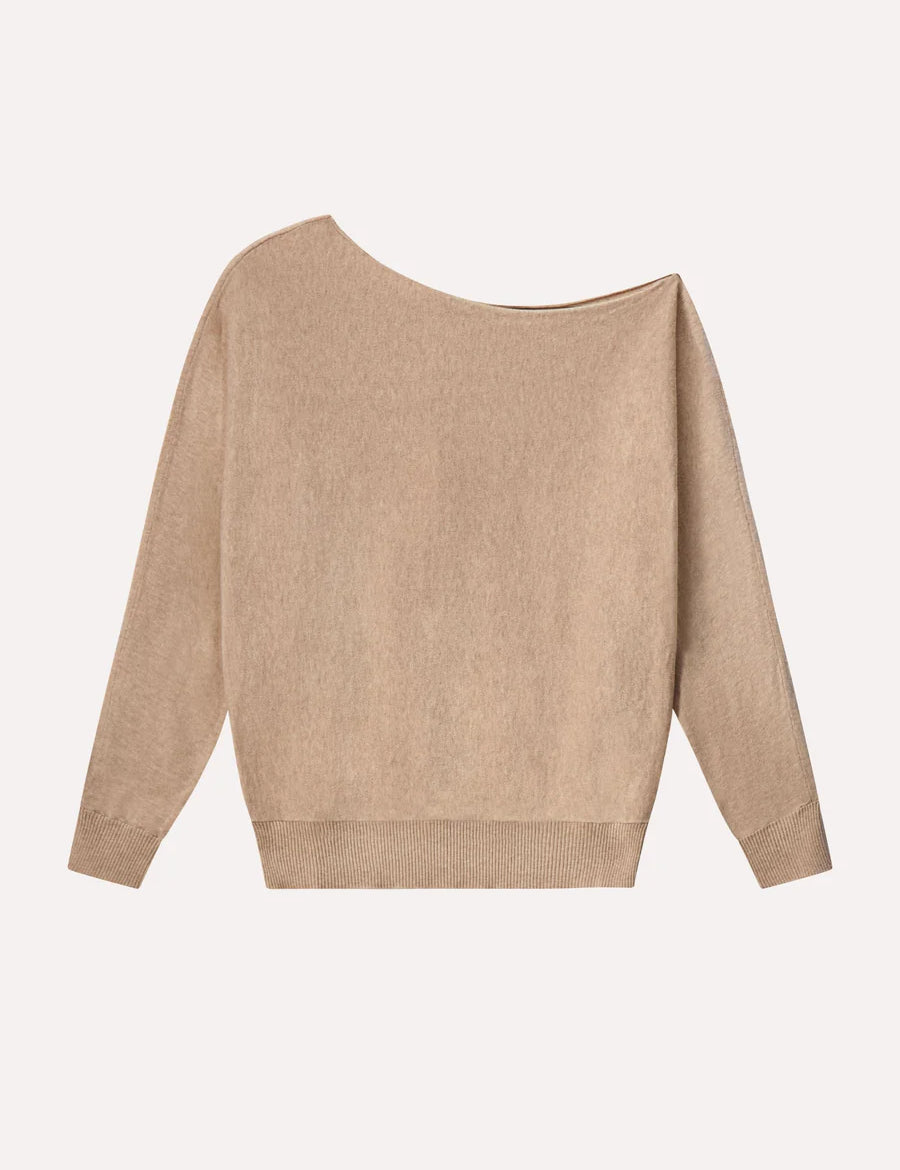 Cotton Cashmere Off The Shoulder Top