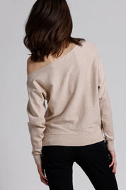 Cotton Cashmere Off The Shoulder Top