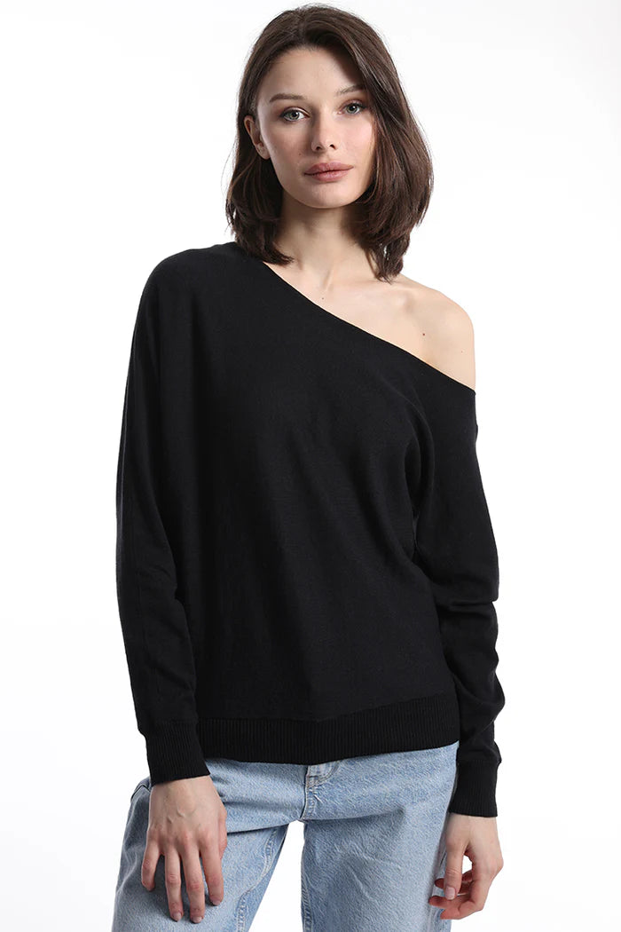 Cotton Cashmere Off The Shoulder Top