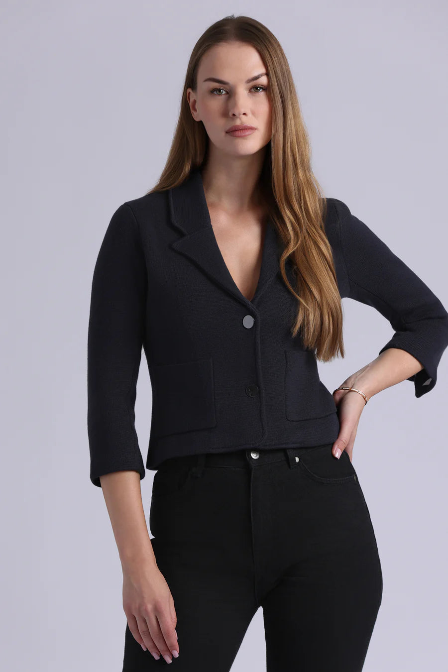 Cotton Blend Shrunken Blazer