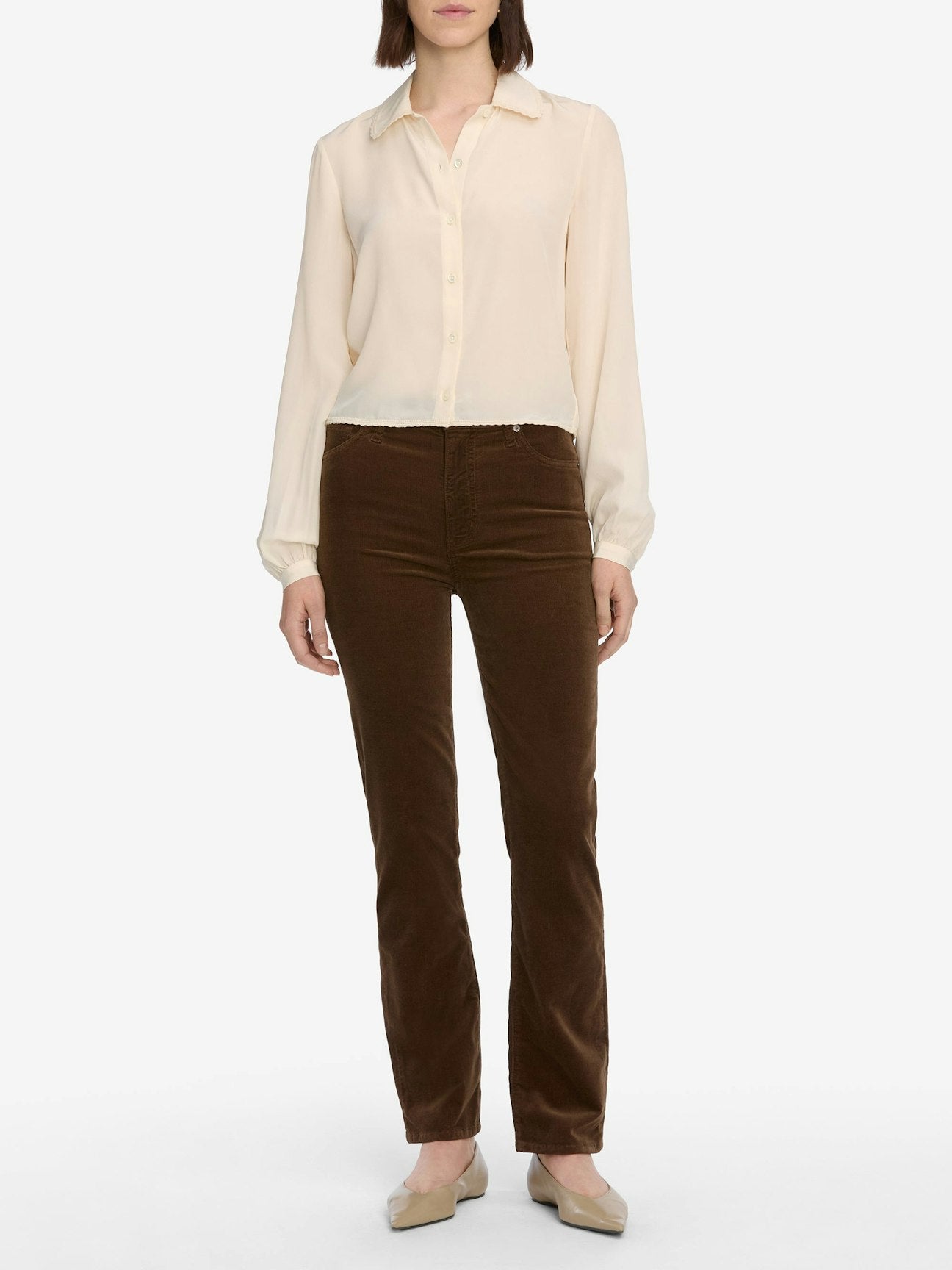 Le Sleek Straight Corduroy | Bitter Chocolate