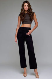 Tracey | Jet Black Clean Stretch Straight