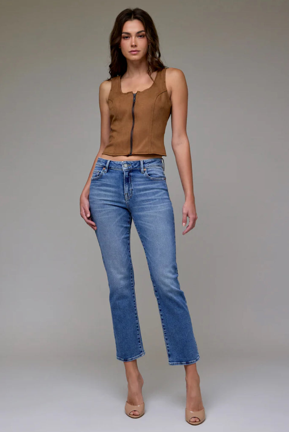 Quinn | Medium Wash Clean Stretch Mid Rise Cigarette Skinny