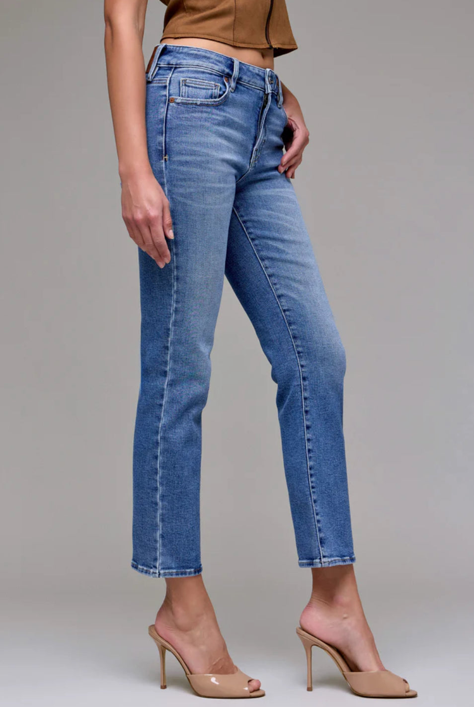 Quinn | Medium Wash Clean Stretch Mid Rise Cigarette Skinny