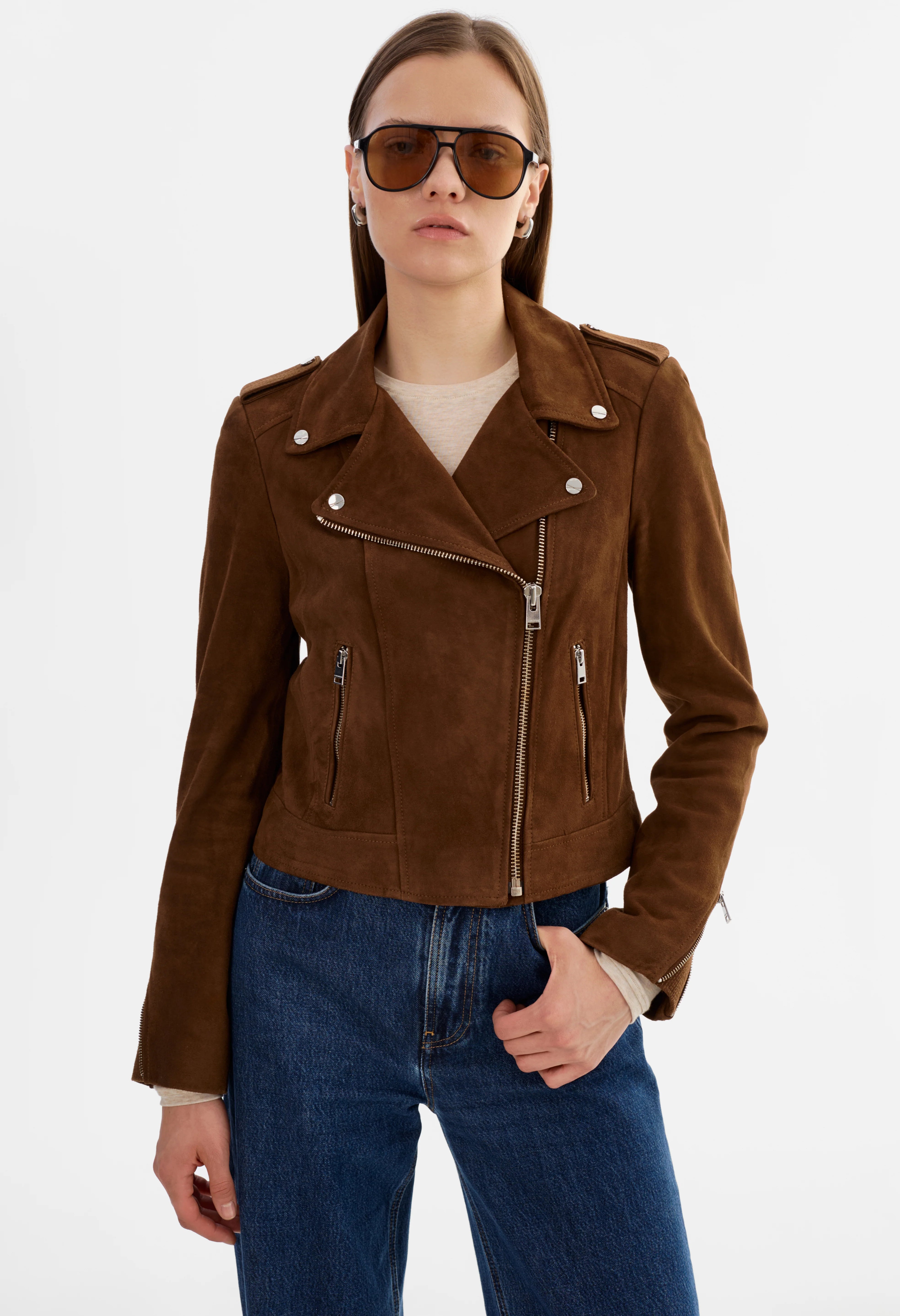 DONNA S | SUEDE BIKER JACKET
