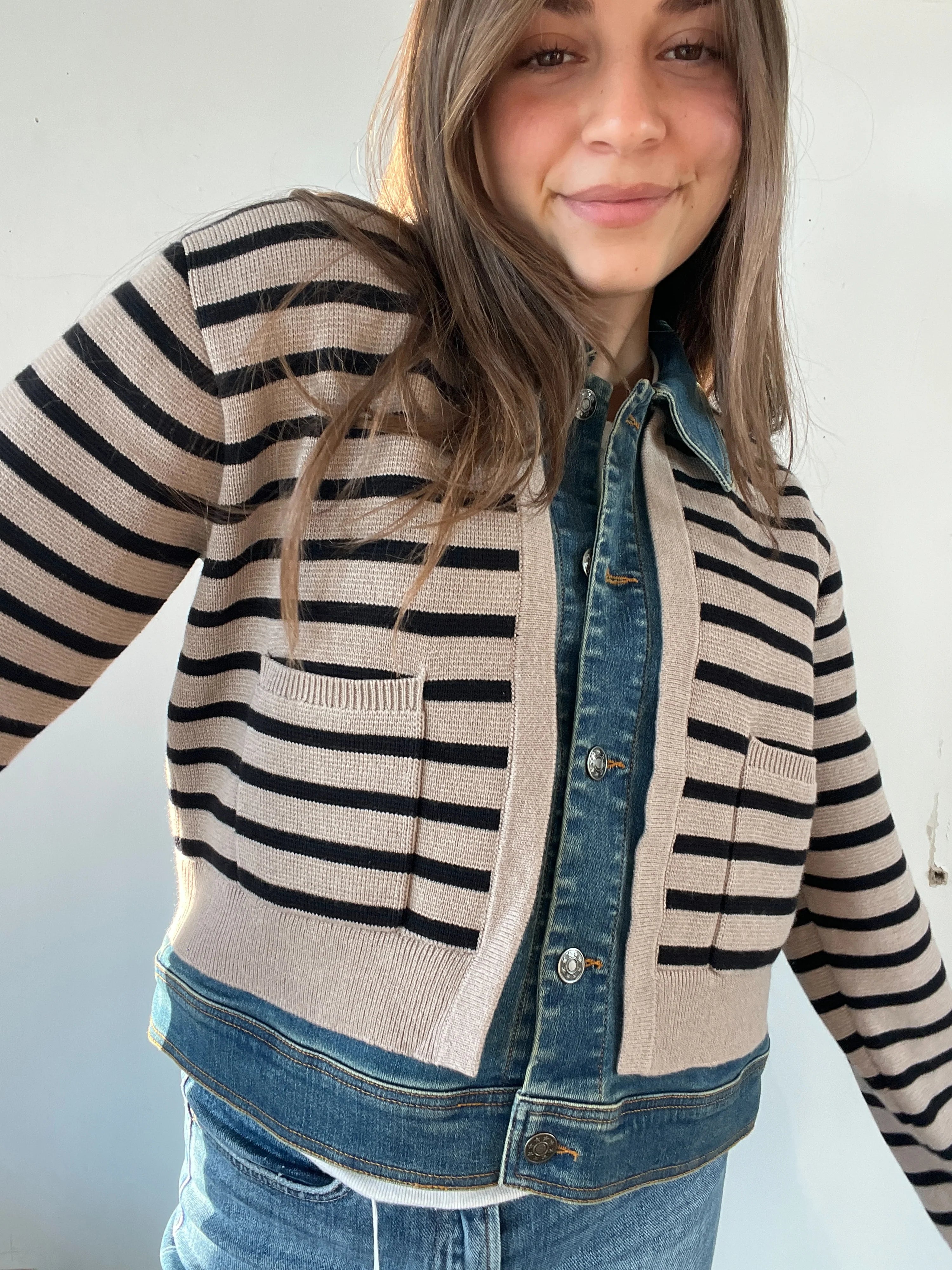 RYLIE DENIM TRIM JEAN JACKET | Mushroom Black