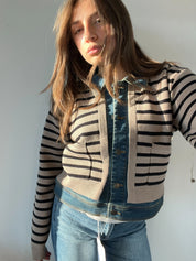 RYLIE DENIM TRIM JEAN JACKET | Mushroom Black