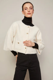 BRONTE BUTTONED FRONT CARDIGAN WITH PATCH POCKETS