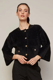 BRONTE BUTTONED FRONT CARDIGAN WITH PATCH POCKETS