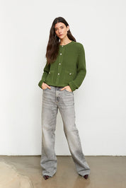 SHORT CABLE KNIT JACKET GIAS