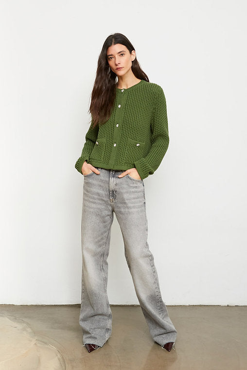 SHORT CABLE KNIT JACKET GIAS