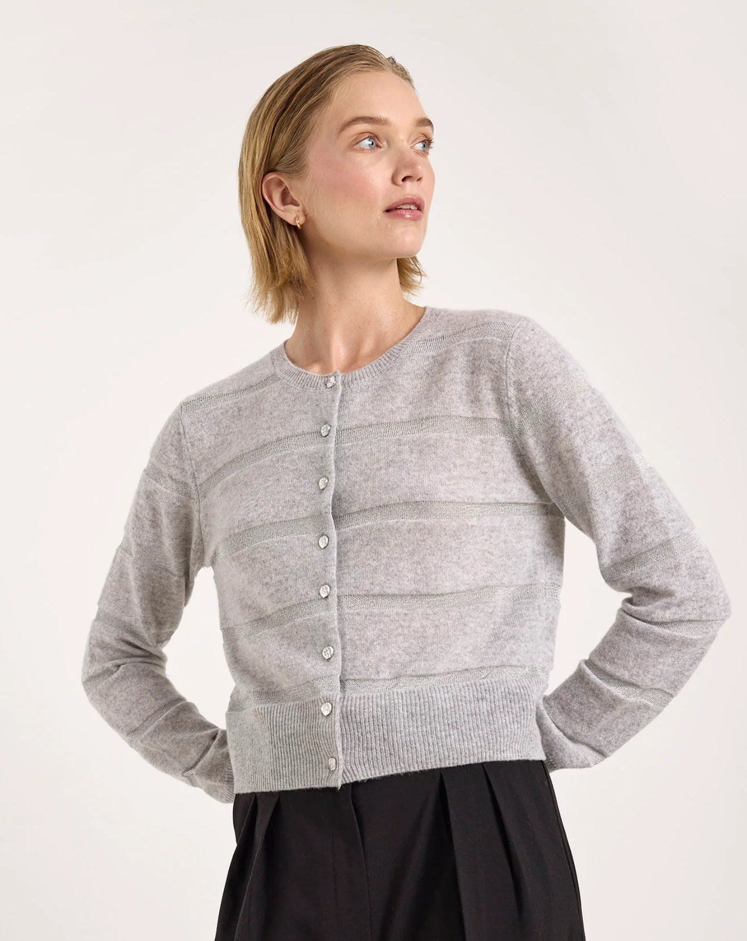 Simone Lurex Stripe Cardigan