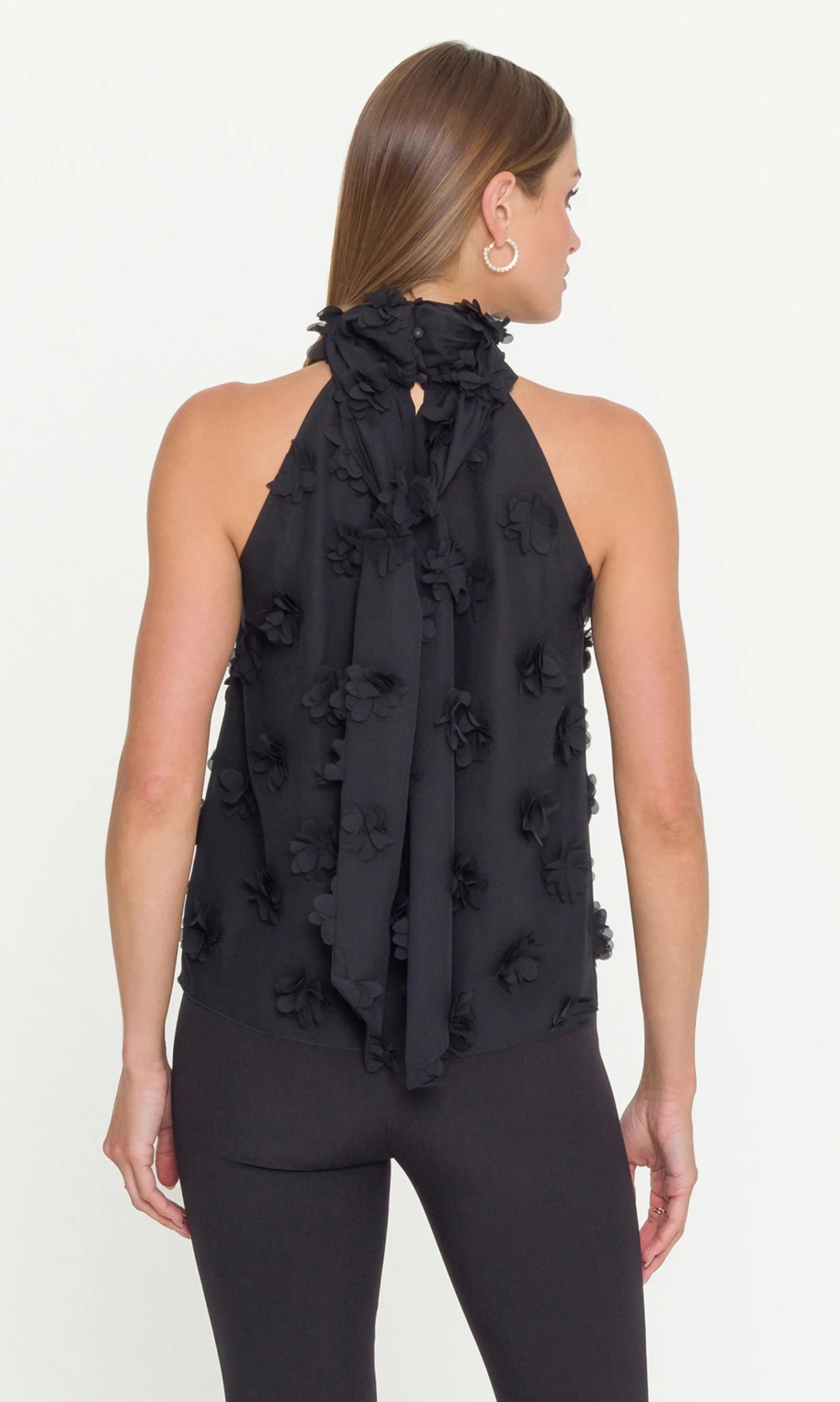 IRINA 3D FLORAL HALTER BLOUSE