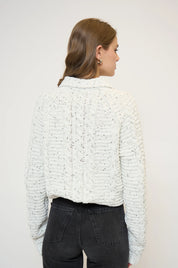 TASHA CABLE CHENILLE HALF ZIP