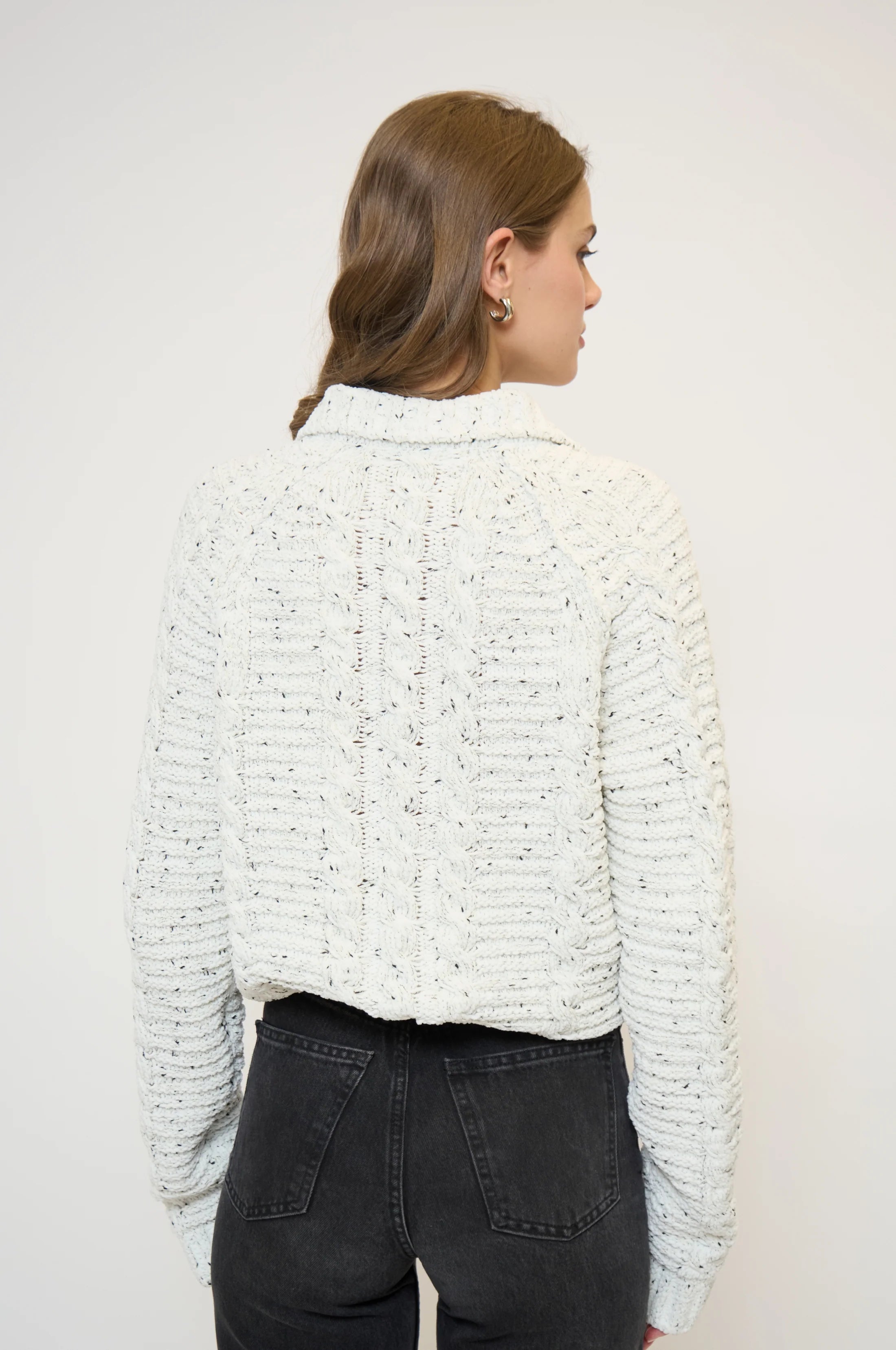 TASHA CABLE CHENILLE HALF ZIP