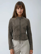 BOWERY DISTRESSED SUEDE MOTO JACKET