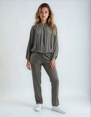 CHRYSTIE DRAPED STRETCH CUPRO JACKET