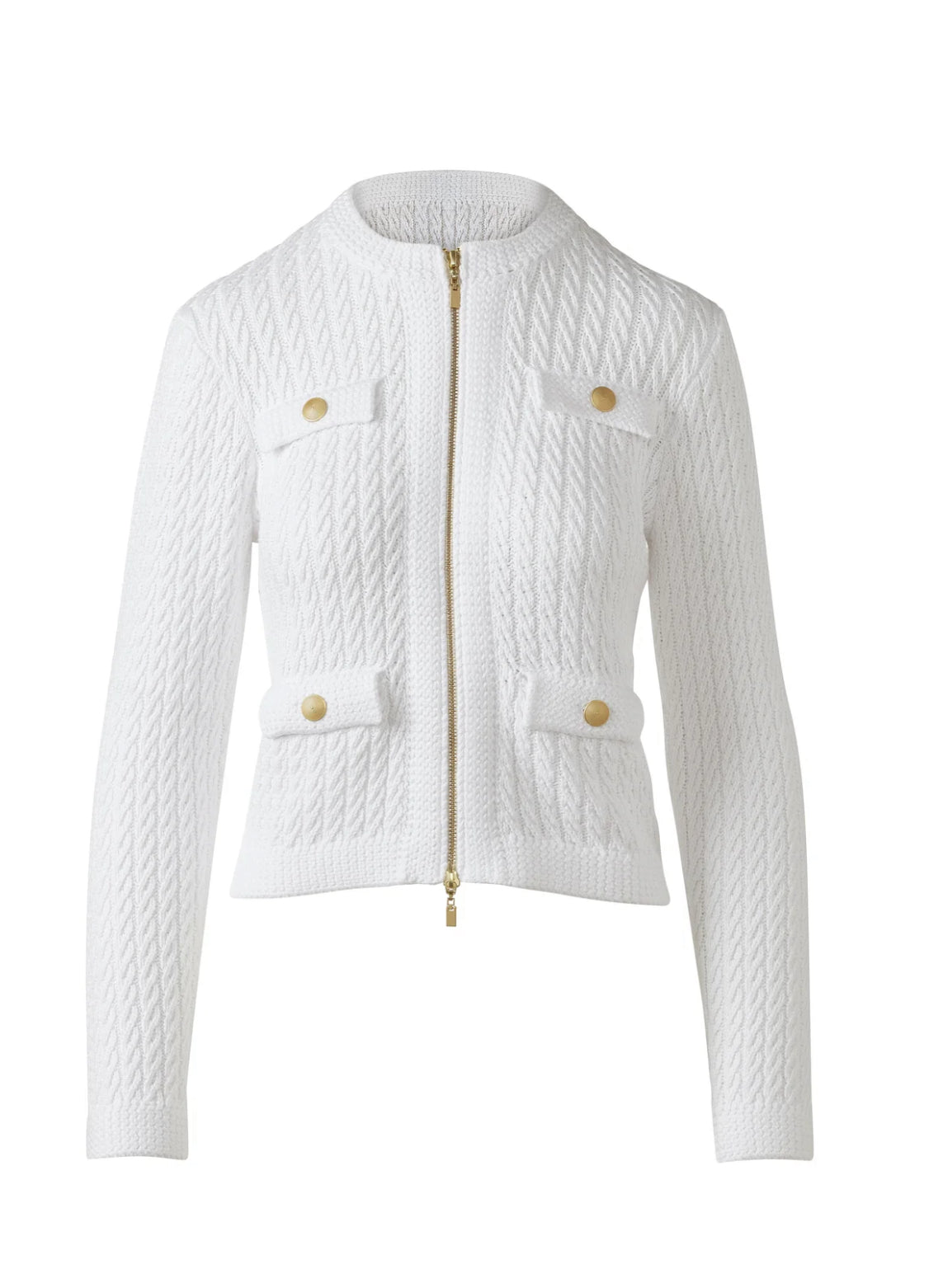 TEXTURED ZIP CARDIGAN