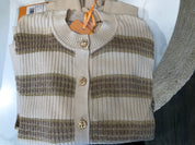 Stripe rib cardigan