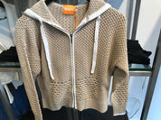 Mix pointelle zip hoodie