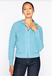 CABLE AND RIB ZIP HOODIE