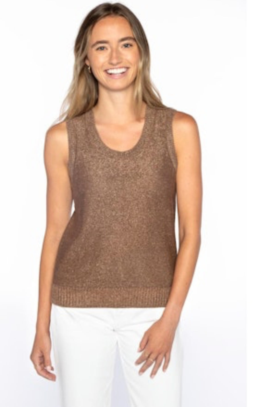 OPEN TEXTURE LUREX TANK