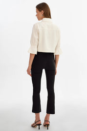 CAROLINA D | DENIM RUFFLE SLEEVE JACKET