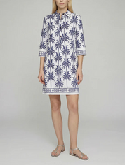 Vilagallo Palm Tree Cotton Dress