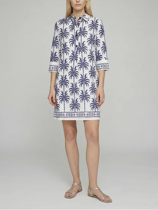 Vilagallo Palm Tree Cotton Dress