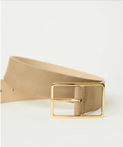 MILLA CROCO LEATHER BELT - Chocolate Brown