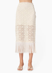 VENEZIA CROCHET MIDI SKIRT CERAMIC