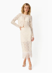 VENEZIA CROCHET MIDI SKIRT CERAMIC