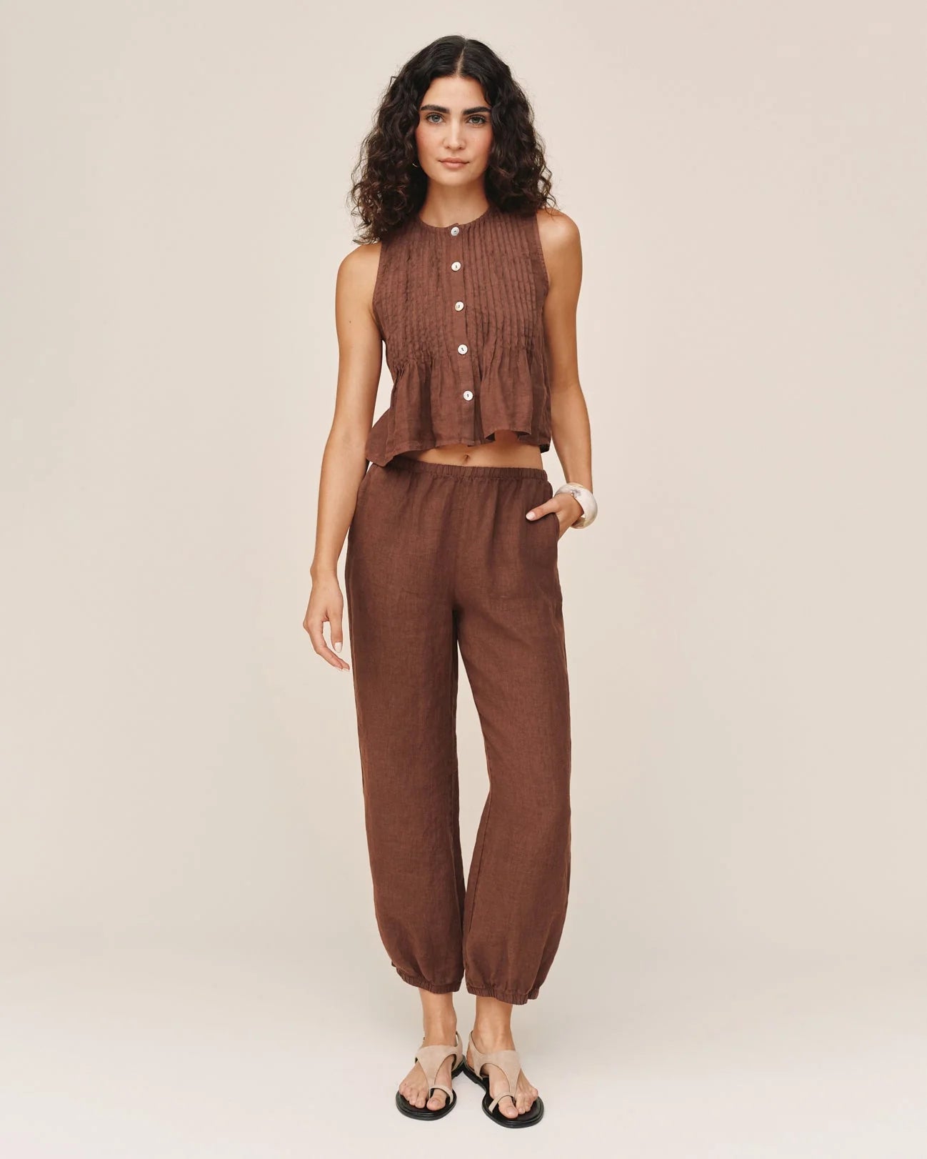 Oversized Femme Jogger - Sea Glass Brown
