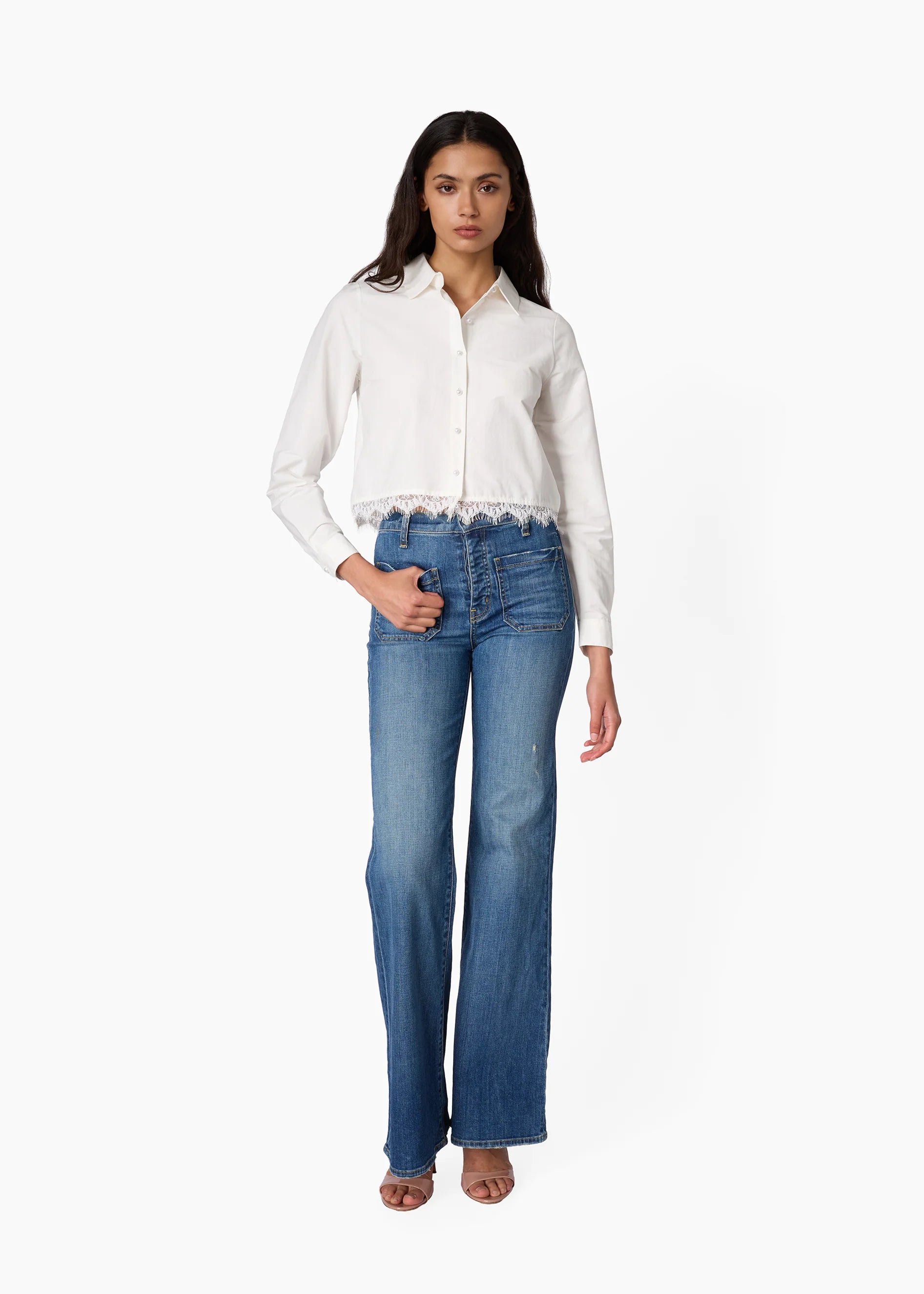 LAYA COTTON POPLIN TOP WHITE